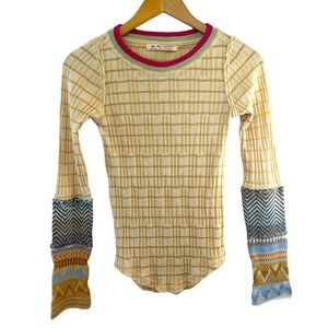 Free People We The Free Boho Long Sleeve Waffle Knit Top